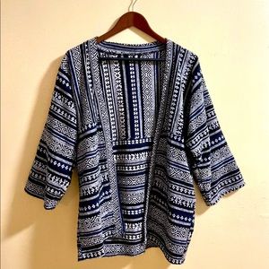 Traditional Thai open front woven cotton jacket